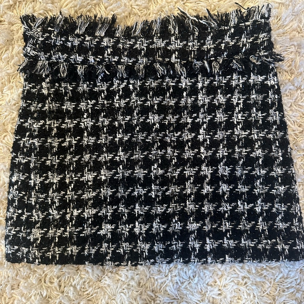 Kids Katie J NYC Black and White Houndstooth Mini Skirt
